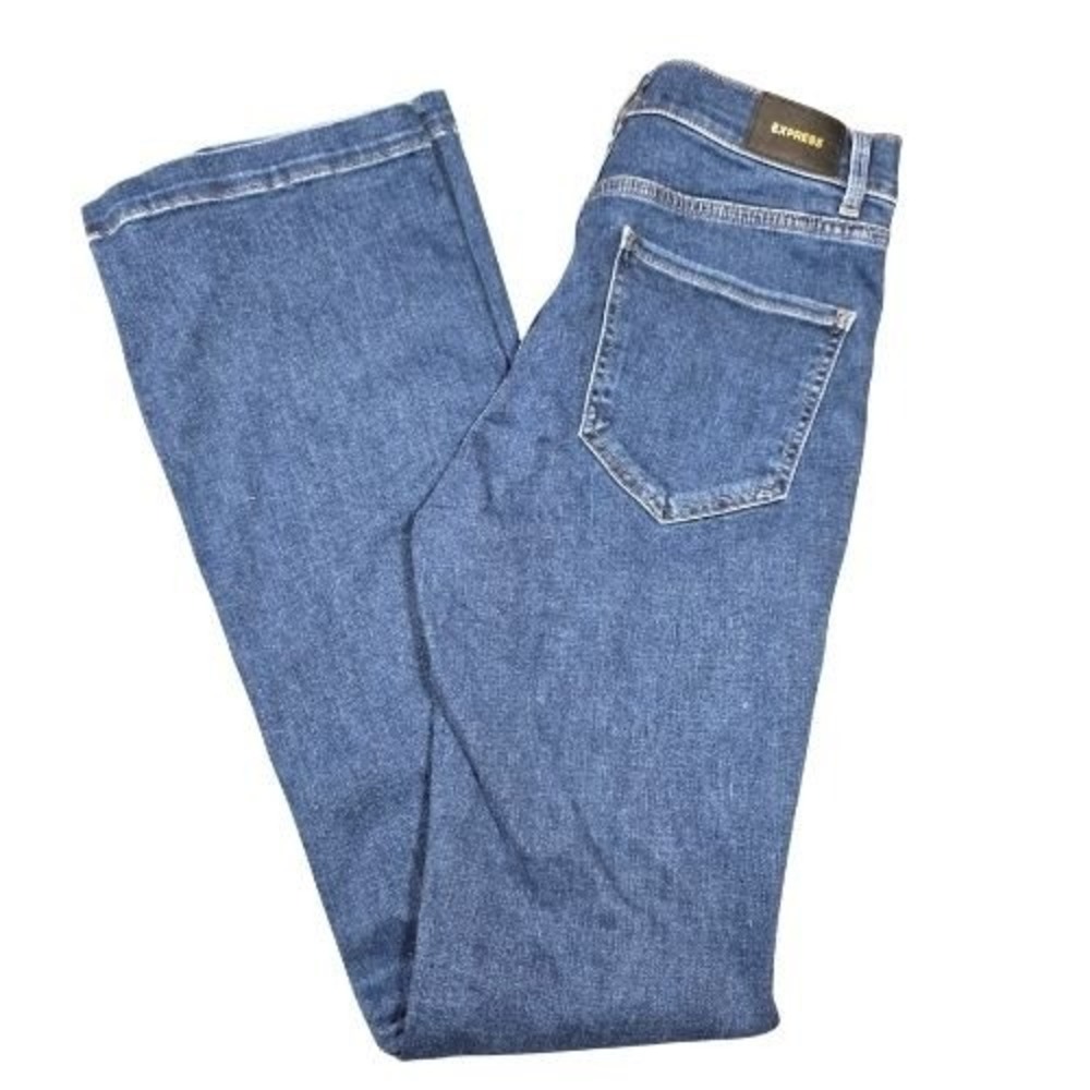 Express Boot High Rise Jeans 6 Long Dark Wash Denim Retro 70s Womens